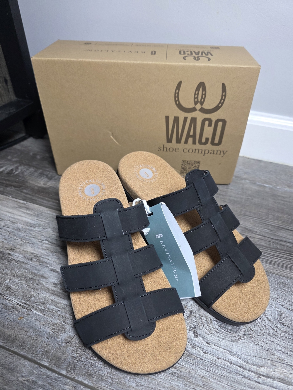 Revitalign WACO Spartan Orthotic Slip-on Sandals Sz 7.5B *NWT